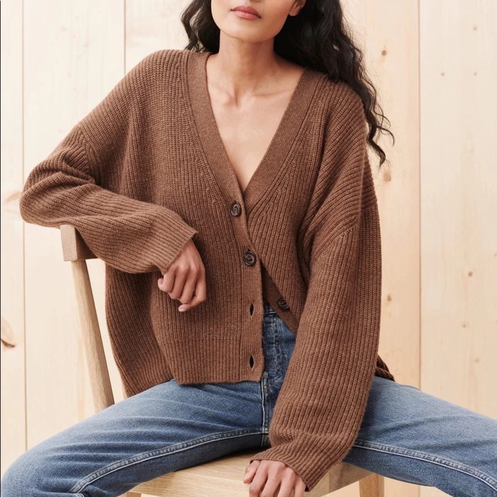 Jenni Kayne Cropped Cocoon Cardigan in Nutmeg (cashmere-wool blend) - Picture 8 of 8